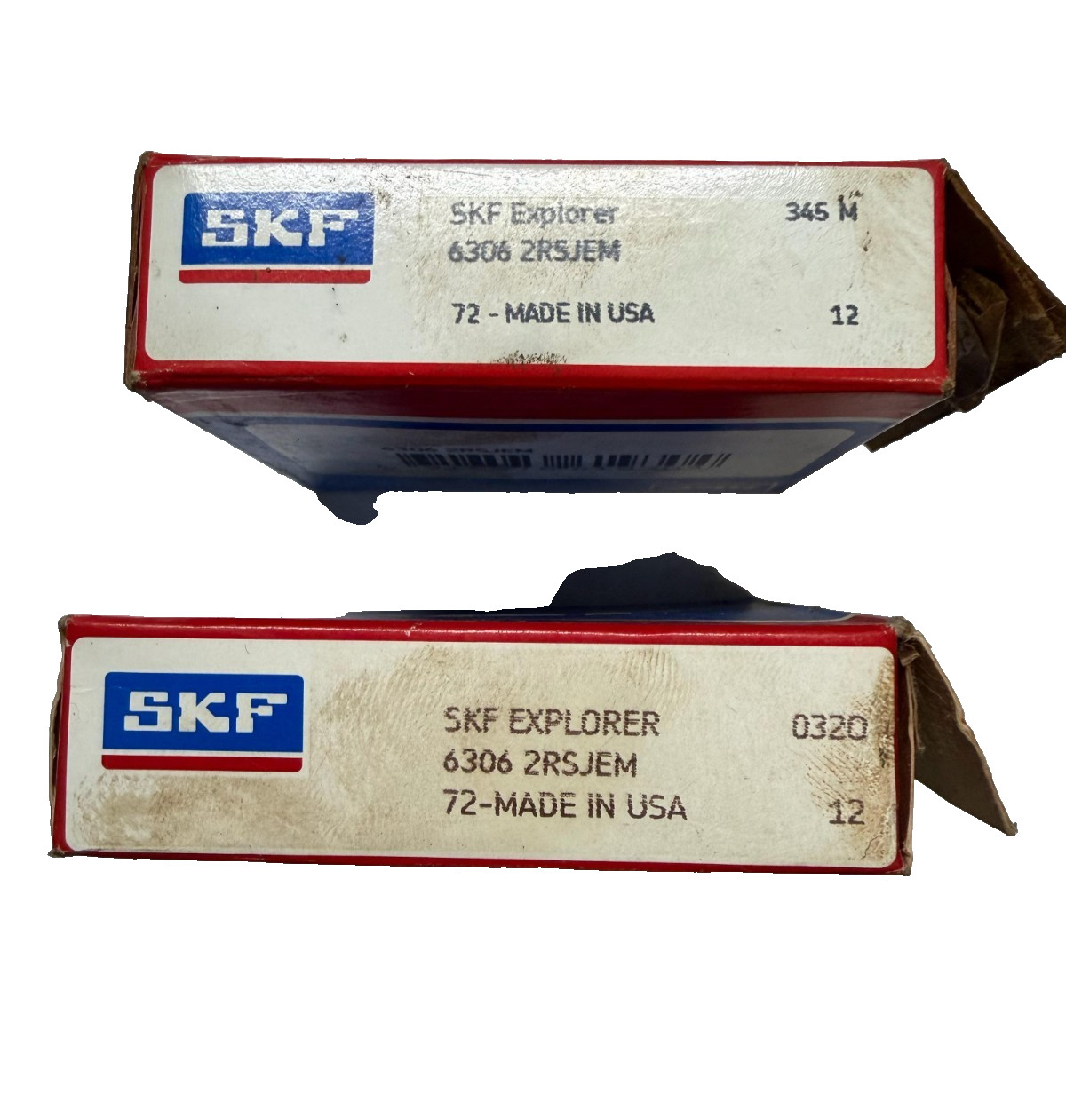 2 PKS SKF 6306-2RSJEM Deep Groove Ball Bearings, New Old Stock!
