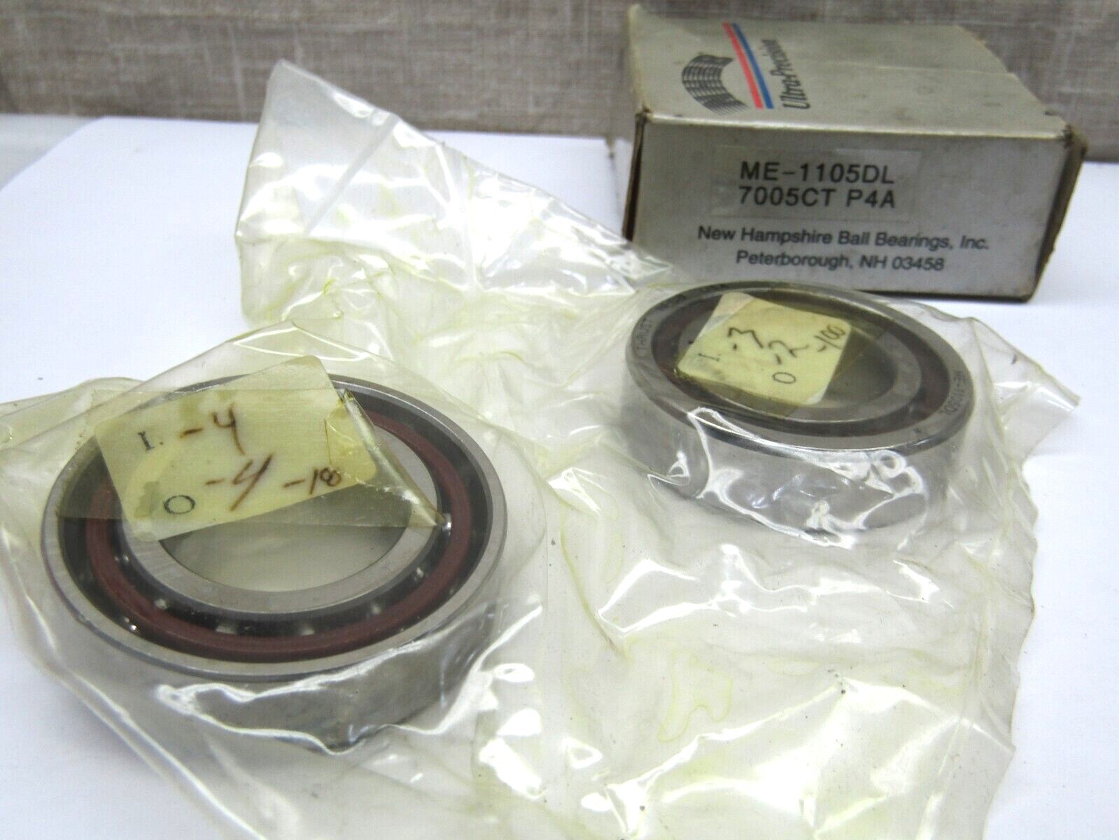 New Hampshire Ultra Precision 2 Bearing Set ME-1105DL 7005CTP4A 25mmX 47mm X12mm