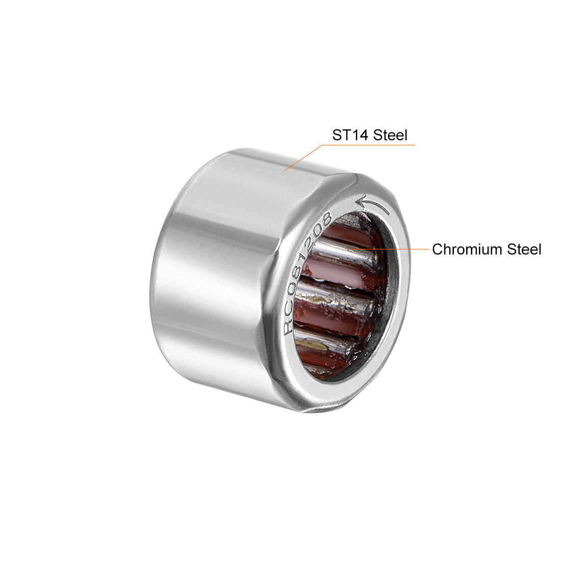 2pcs RC081208 Needle Roller Bearings One Way Bearing 1/2″ Bore 3/4″ OD 1/2″