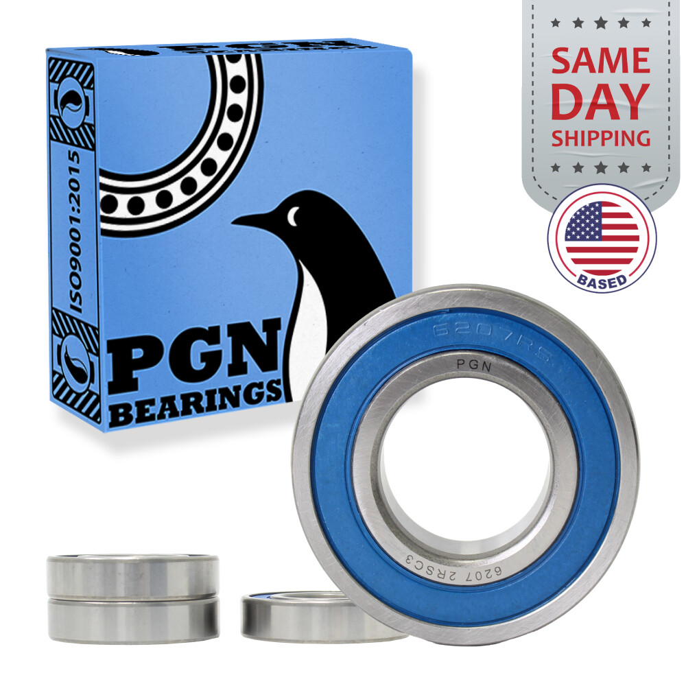 (4) 6207-2RS Premium Rubber Seal Ball Bearing C3 EMQ, 35x72x17, 6207 2RS 6207rs