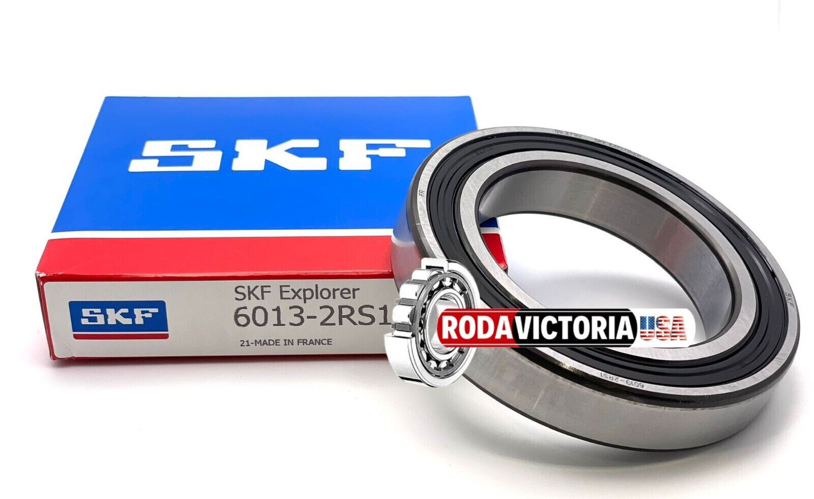 SKF 6013 2RS1 C3 DEEP GROOVE BALL BEARING, RUBBER SEALED 65x100x18mm SKF