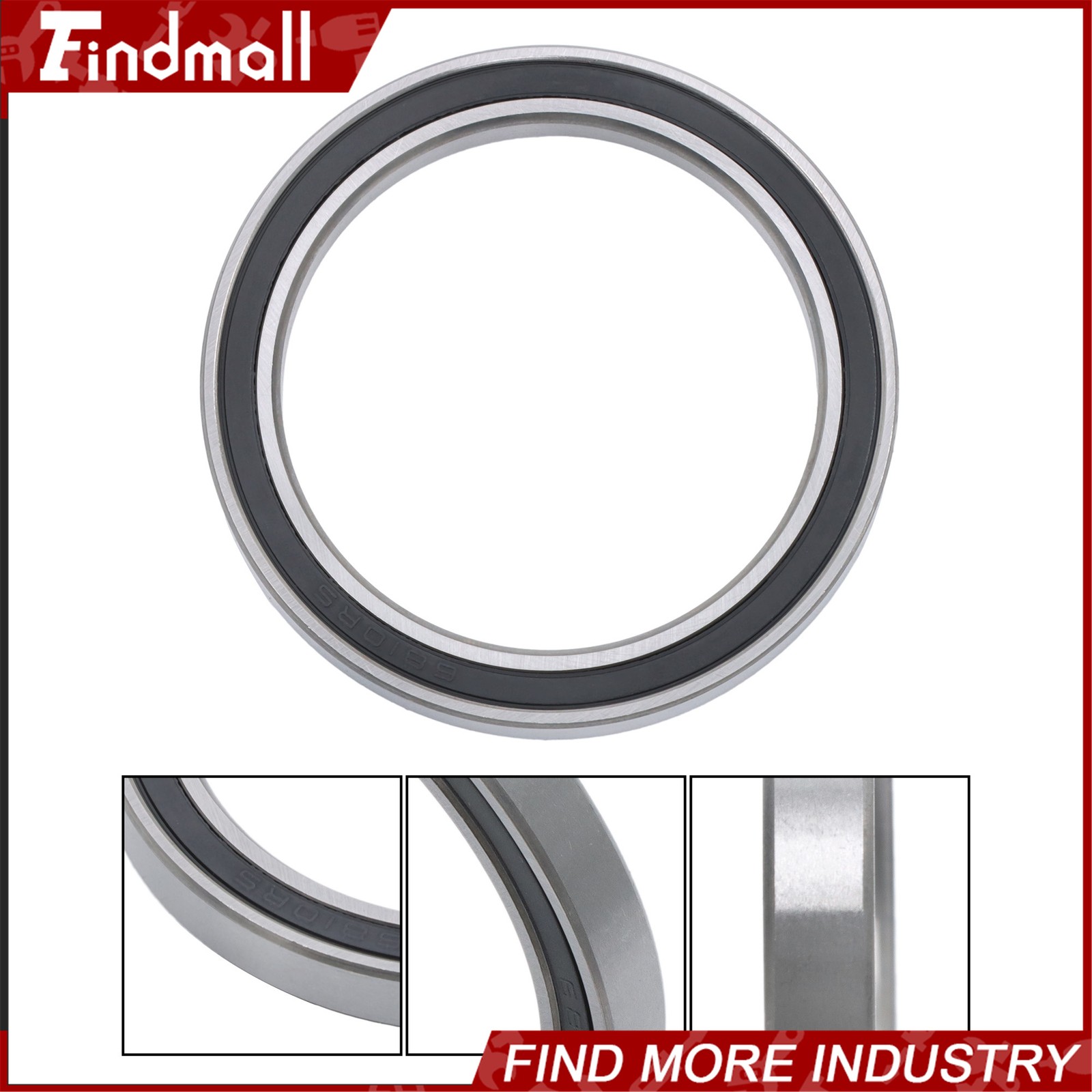 Findmall 10pcs 6810-2RS Ball Bearings 50x65x7mm Double Sealed Pre-Lubricated