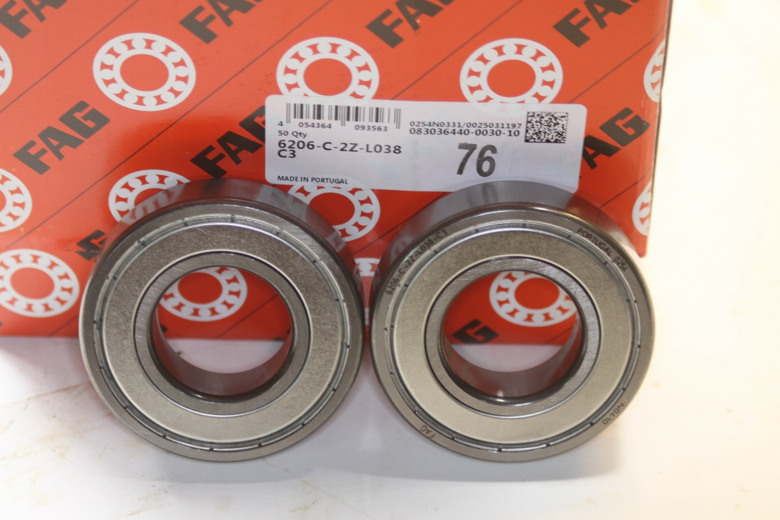 FAG 6206-C-2Z-L038 / 6206 C3 BEARING 2 pc.