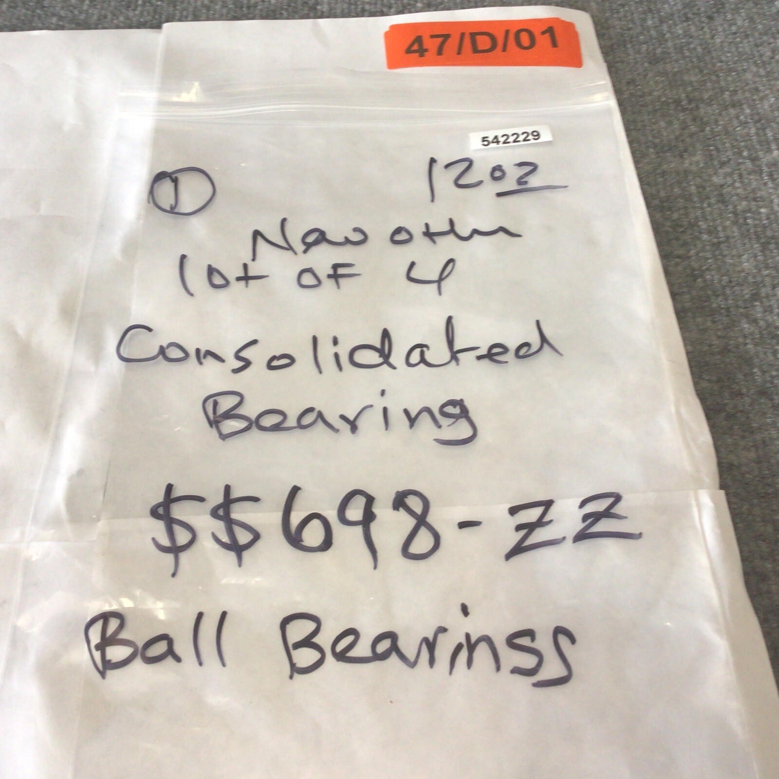 Lot Of 4 Consolidated Bearing SS698-ZZ SS698ZZ 8mm x 19mm x 6m Stainless steel