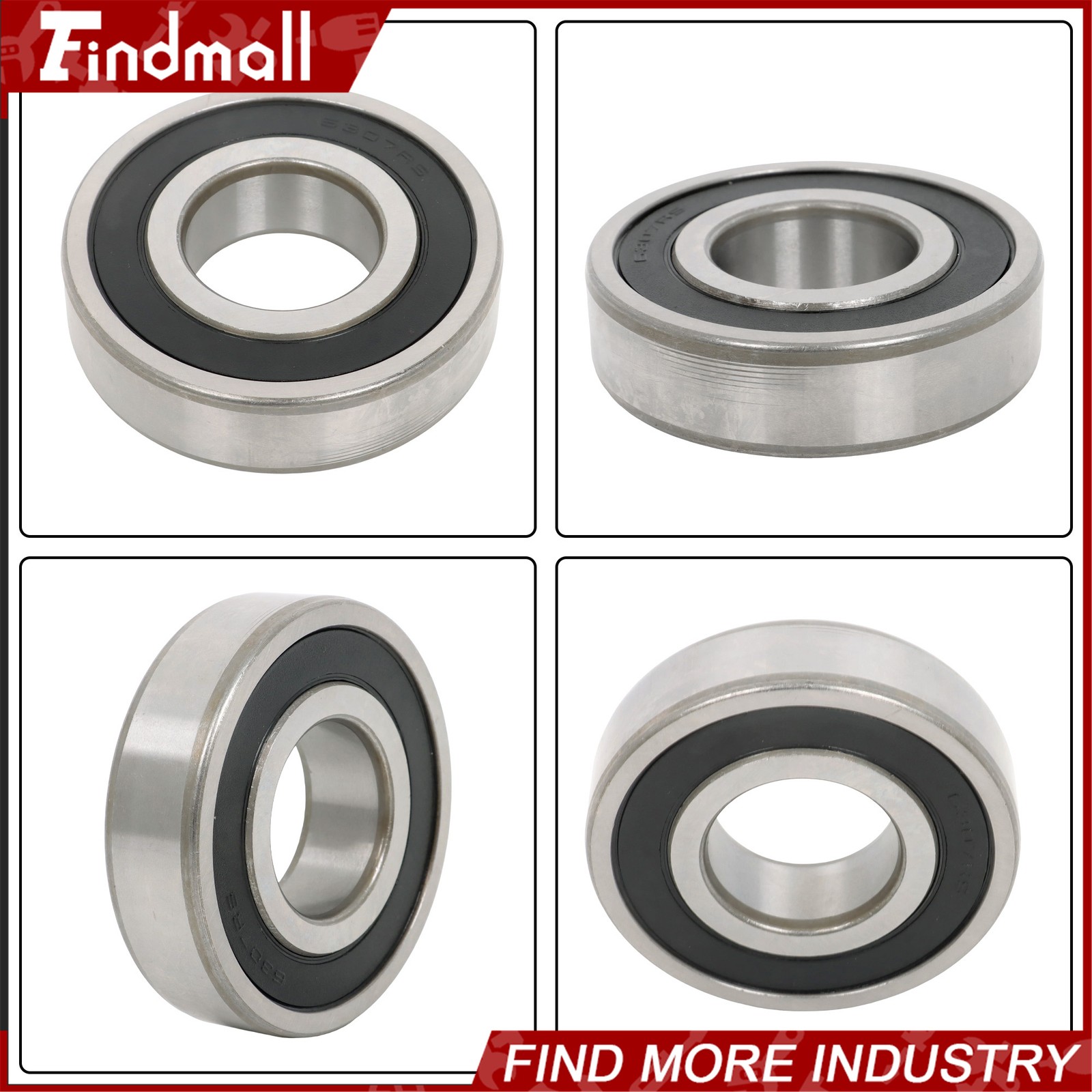 Findmall 6307-2RS Bearings 2 Pack 35x80x21mm Premium Rubber Seal Low Noise