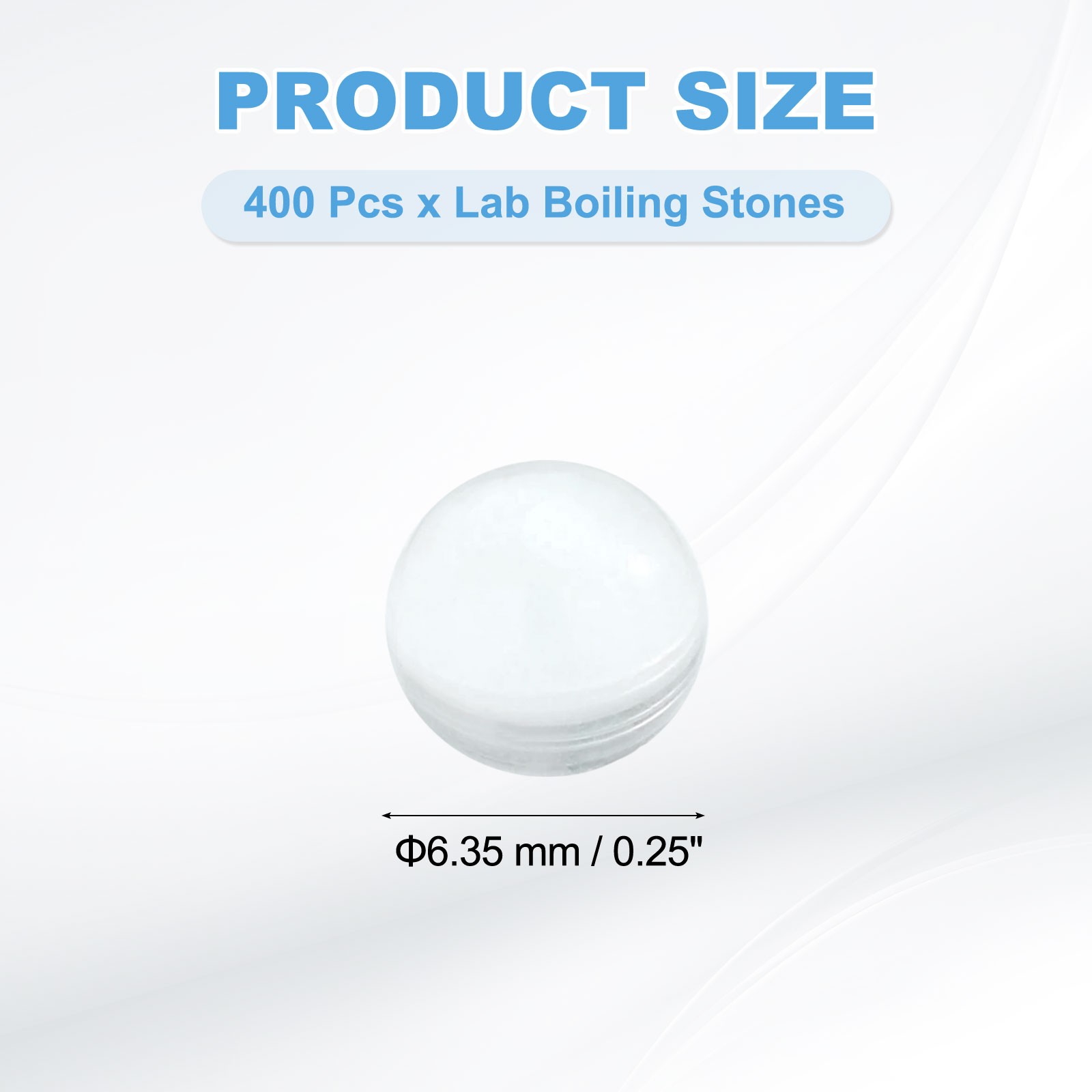400Pcs, 6.35mm Lab Boiling Stones Solid Round Clear Glass Boiling Beads