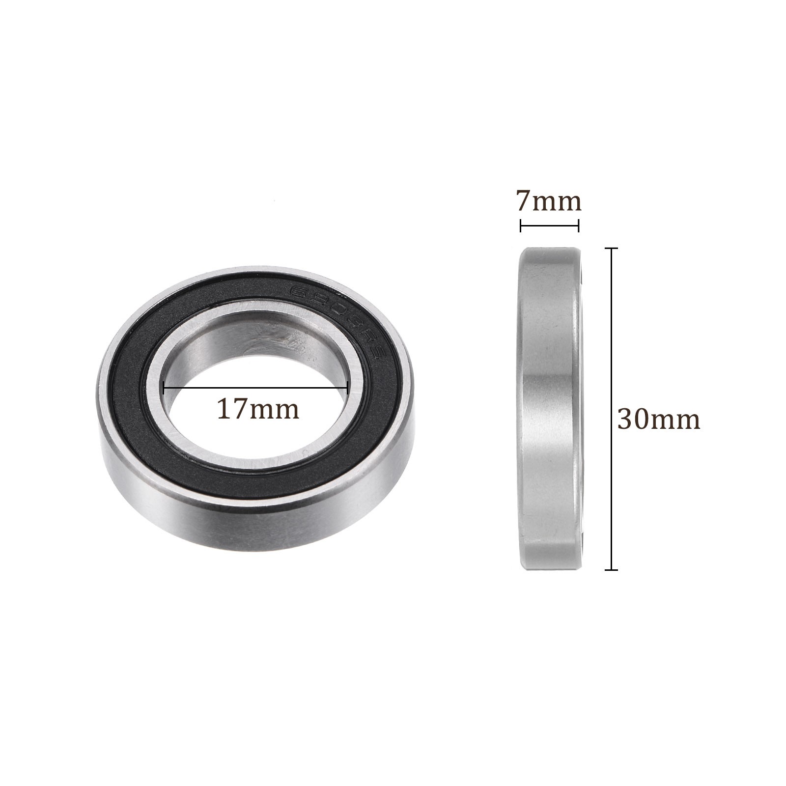 6903-2RS Chromium Steel Bearing Ceramic Balls- [17x30x7mm] Double Sealed Bearing