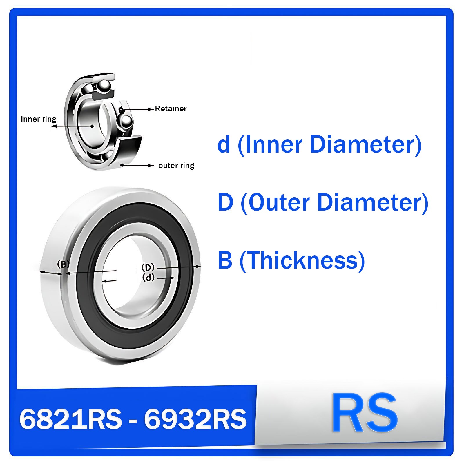 Thin-Wall Deep Groove Ball Bearing 6821RS -6932RS / 6800ZZ -6918ZZ Bearing steel