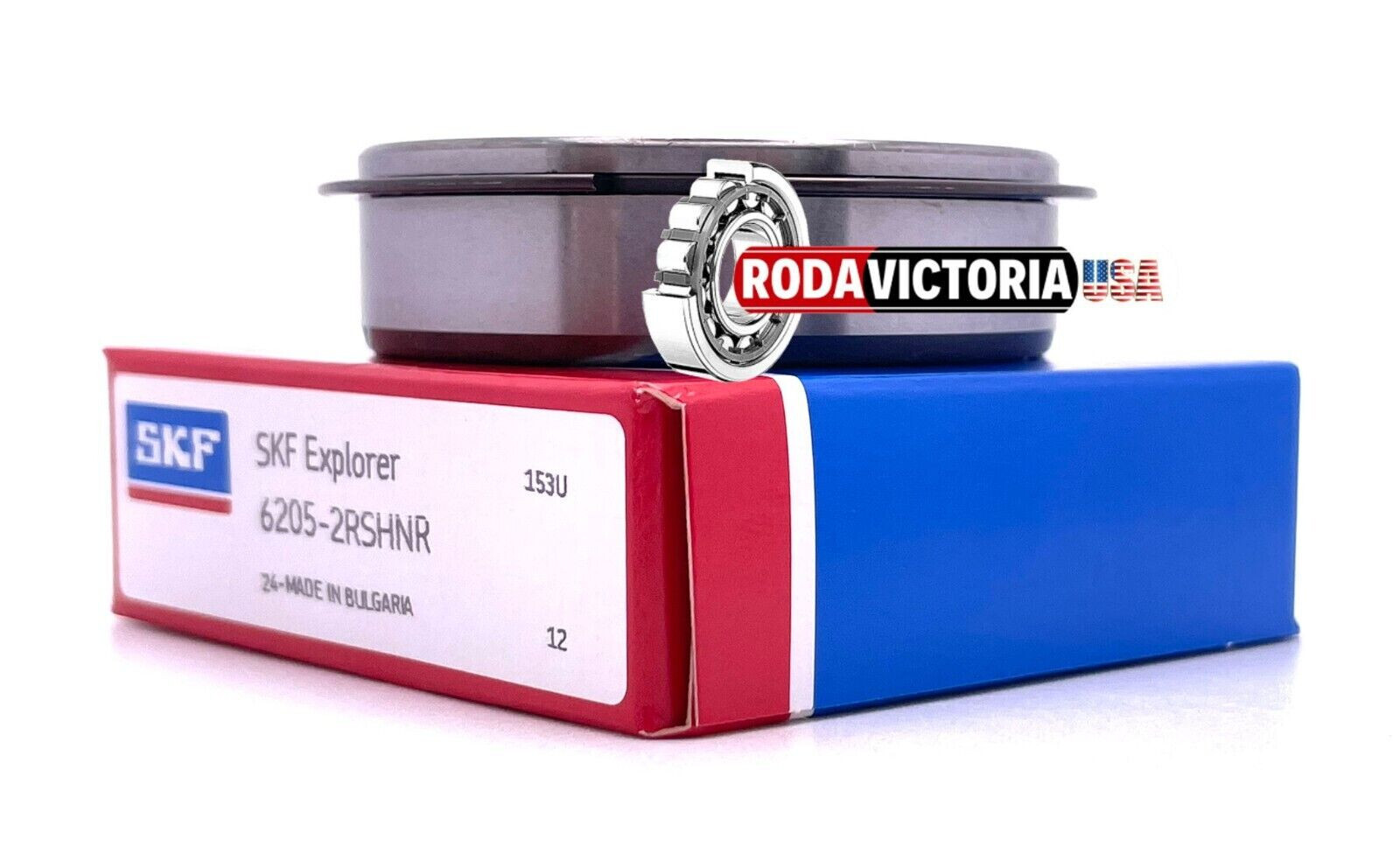SKF 6205 2RSH NR BALL BEARING, RUBBER SEALED + SNAP RING 25x52x15mm
