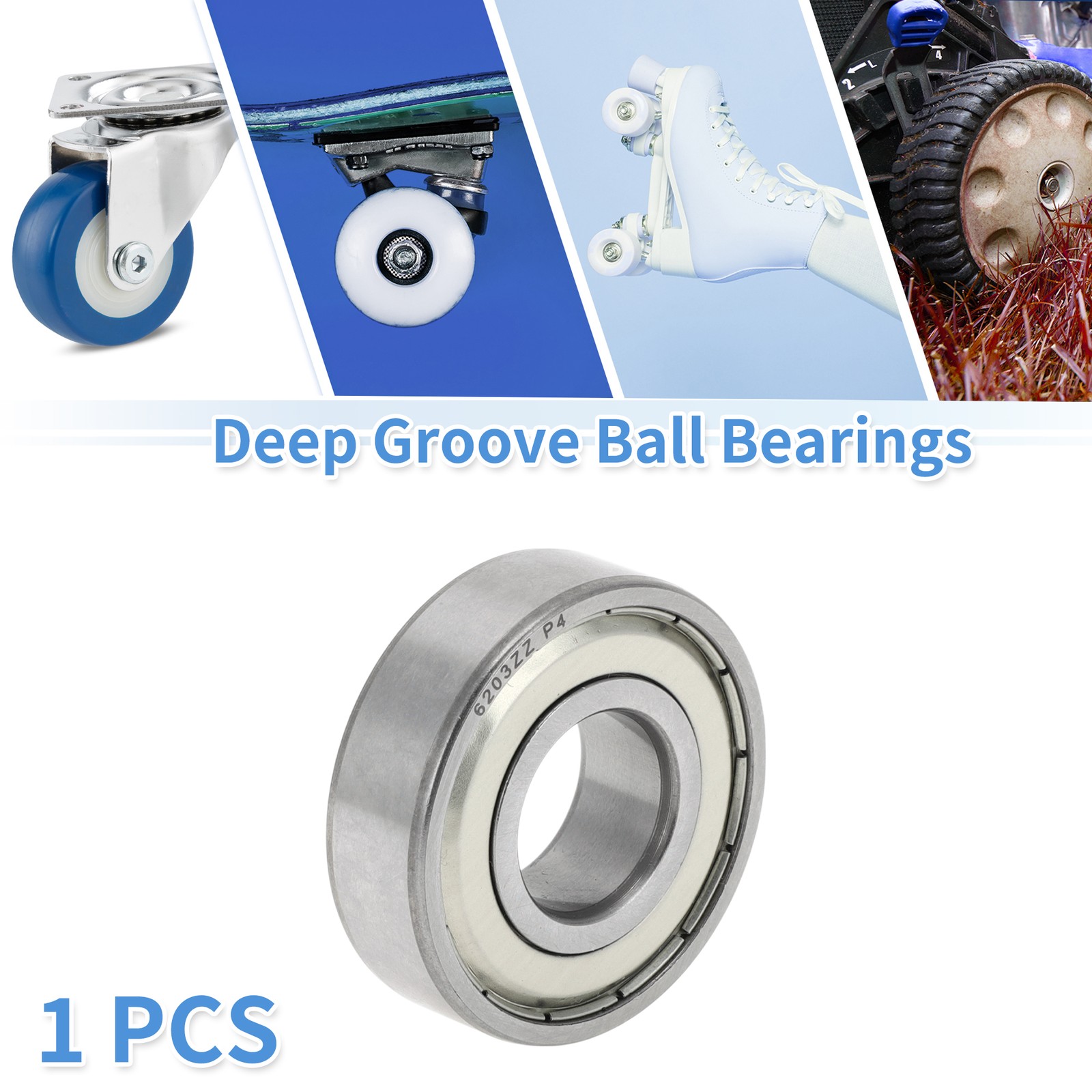 6203ZZ Deep Groove Ball Bearings P4 17x40x12mm 1 Pc Scooter Skateboard Wheel
