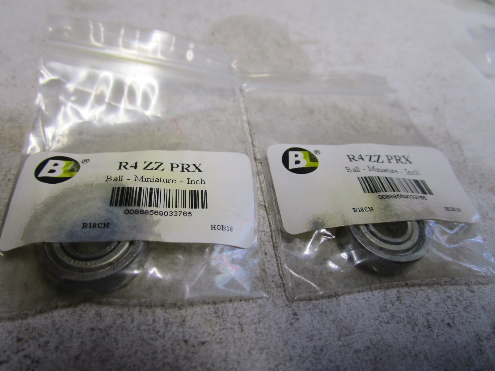 BL – R4 ZZ 0.25″ ID x 0.625″ R4-ZZ 1 Row Double Shield Radial Ball Bearing QTY 2