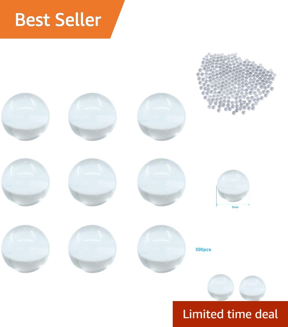 3mm Solid Round Clear Glass Ball Boiling Stones, 500pcs | Soda Lime Glass Beads