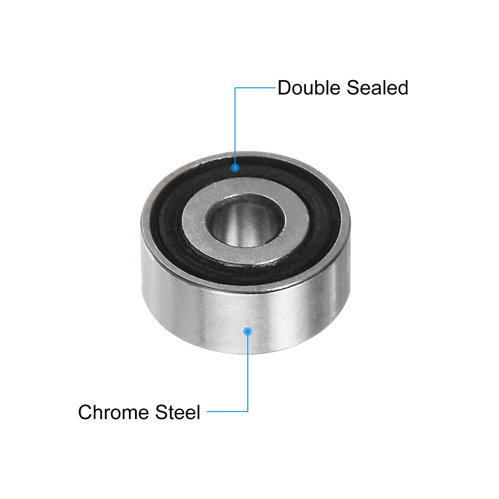 5pcs MR62-2RS Bearings 2x6x2.5mm Chrome Steel Mini Bearing Double Sealed, ABEC3