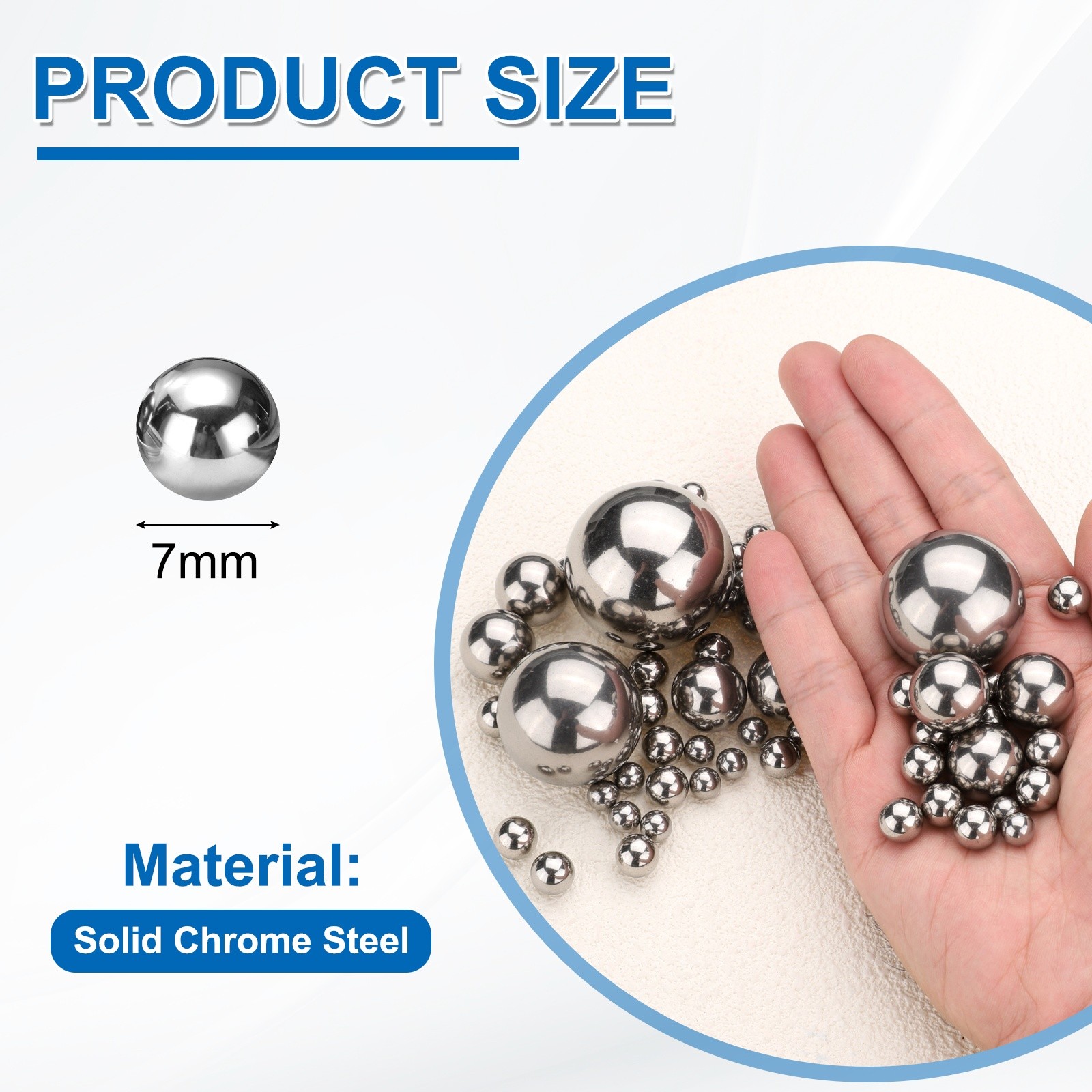 200pcs Precision Balls 7mm Diameter G200 Solid Chrome Steel Bearing Balls