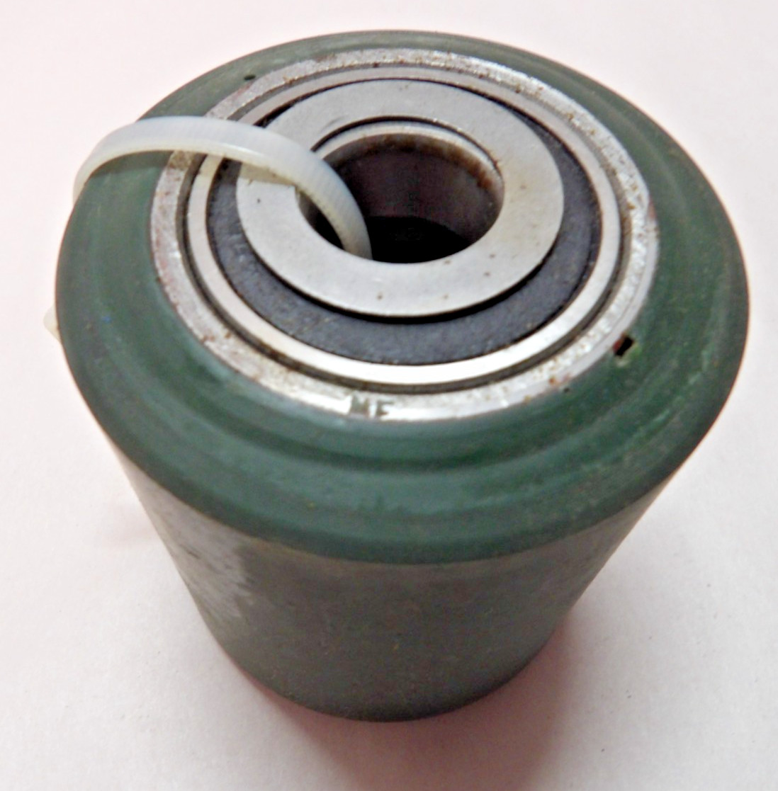 Roller Bearing Wheel 3/4″ Bore 3″ x 3-1/2″ Green Poly Rubber & Bearings