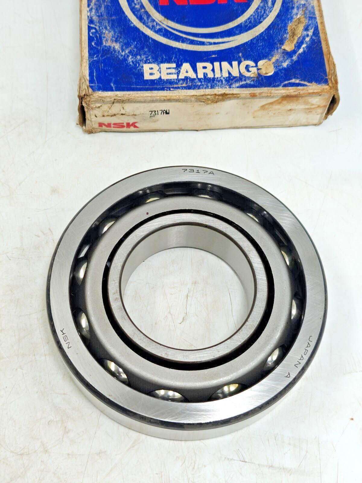 7317 AW NSK Angular Contact Ball Bearing 85x180x41mm Steel Cage 7317 A / 7317W
