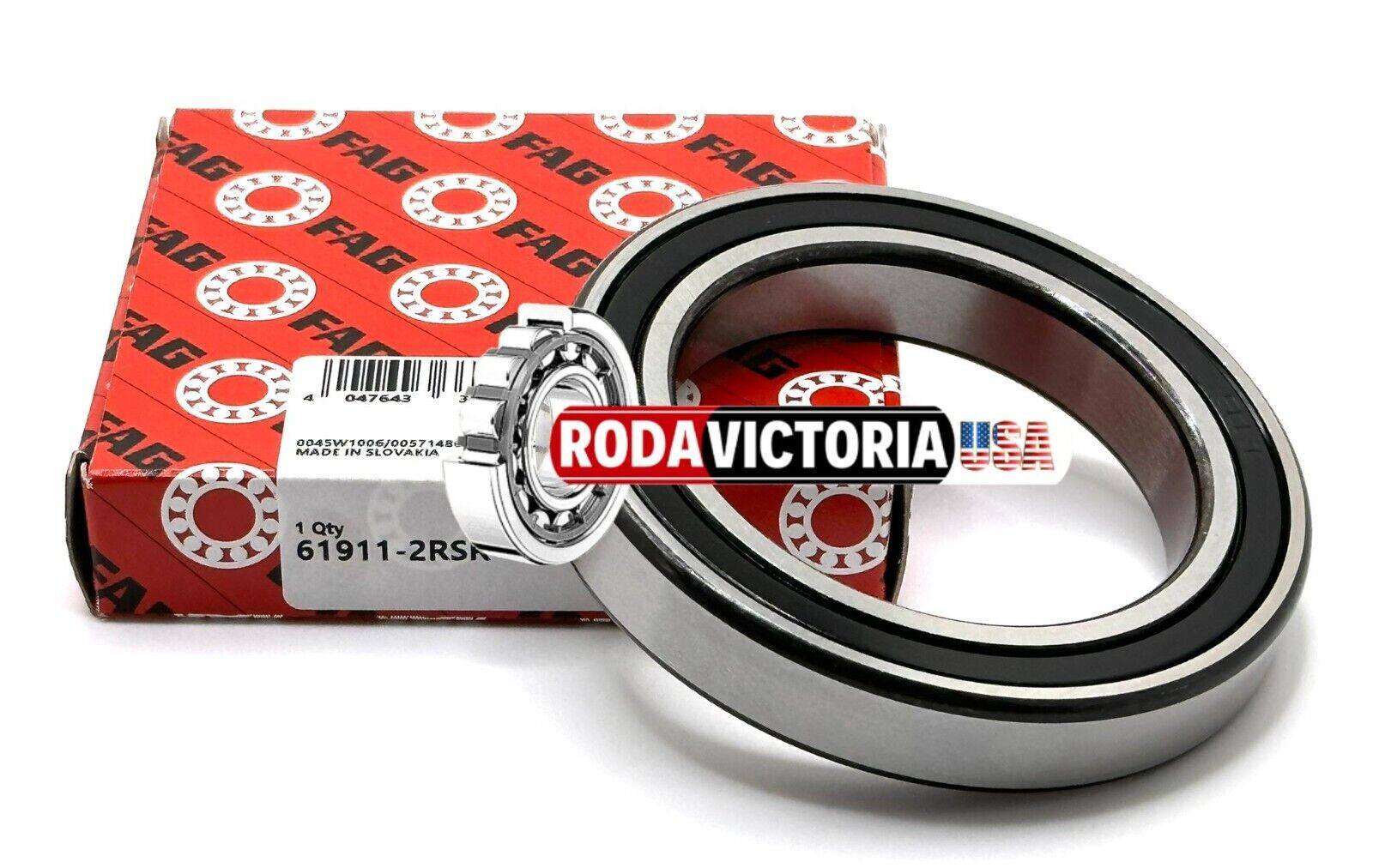 FAG 61911 2RSR DEEP GROOVE BALL BEARING, RUBBER SEALED 55x80x13mm 6911-2RS
