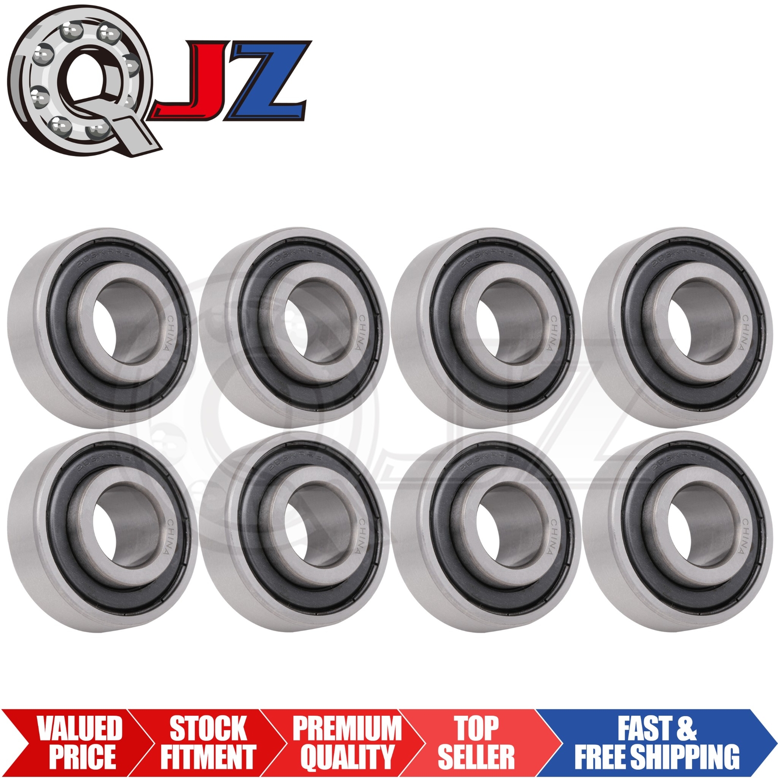 [Qty.8] New 203KRR2 Agriculture Felt-Seal Bearing [16mm ID x 38.1mm OD x 12mm W]