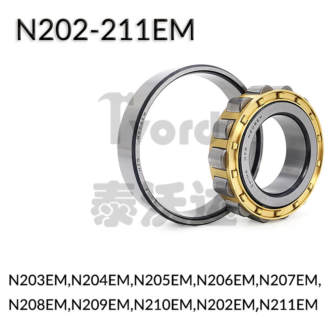 N/NU/NJ Radial Rolling Cylindrical Roller Bearing 15-100mm Bore Brass/Steel Cage