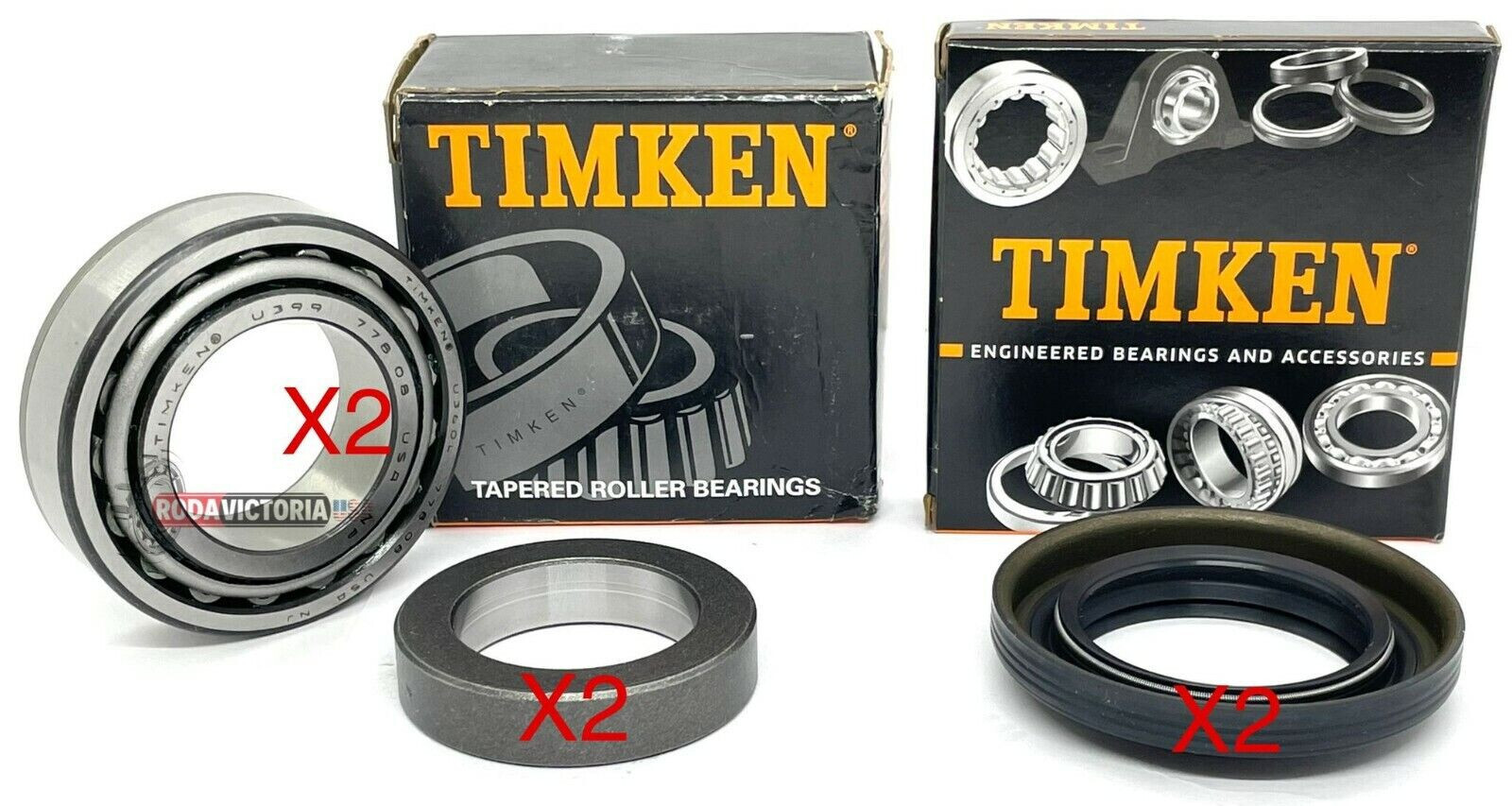 REAR Left & Right Timken Wheel Bearing W/ Seal Set For 04-07 Nissan Titan