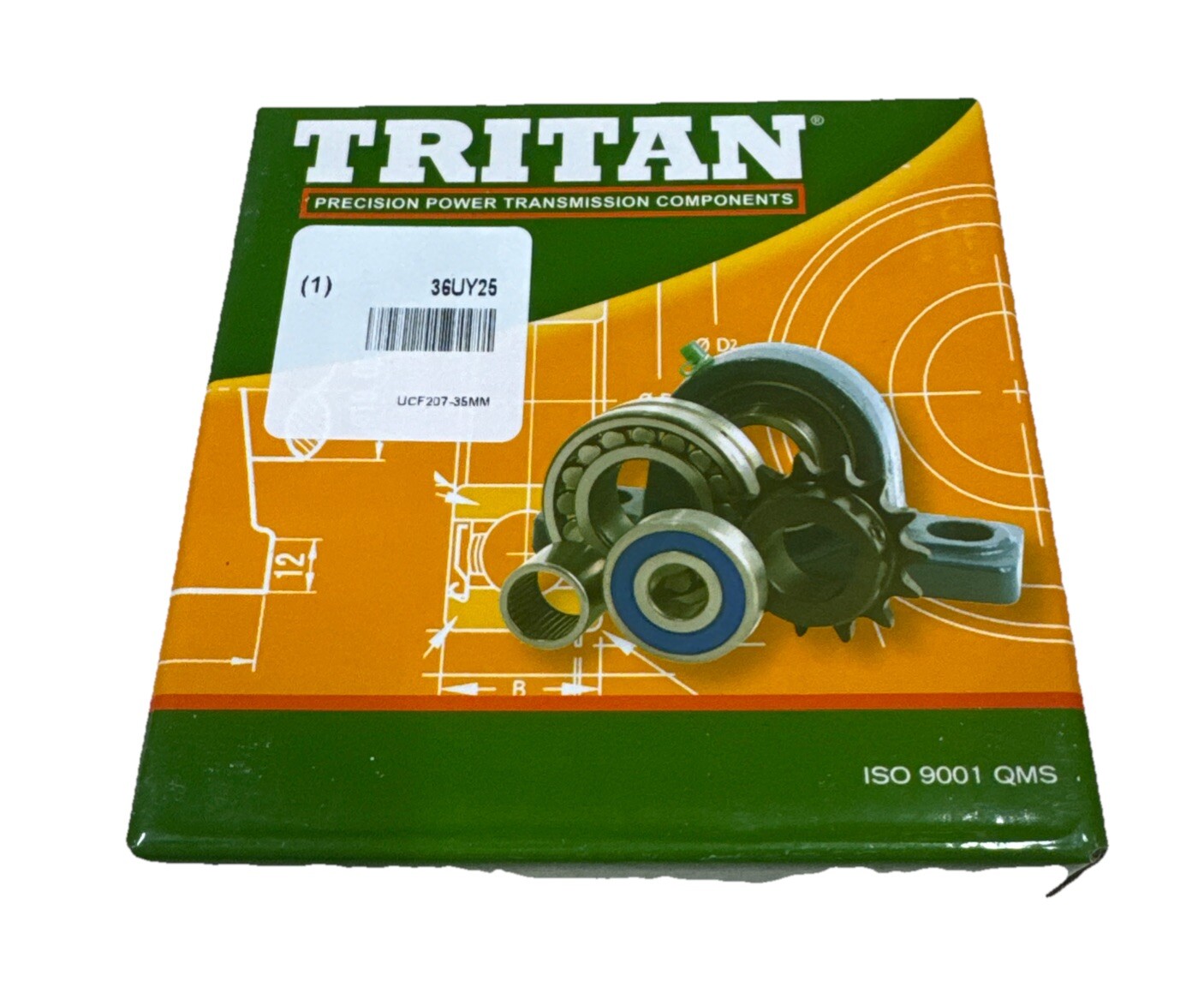 TRITAN UCF207-35MM Flange Bearing, 4-Bolt, Ball, 35mm Bore