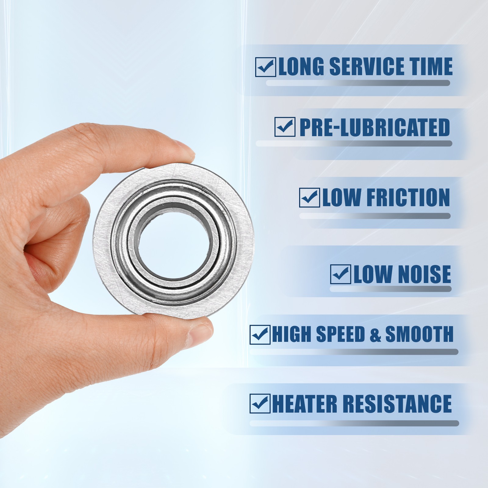 10 Pcs 4x8x3mm Double Metal Shield MF84ZZ Single Row Flanged Ball Bearings