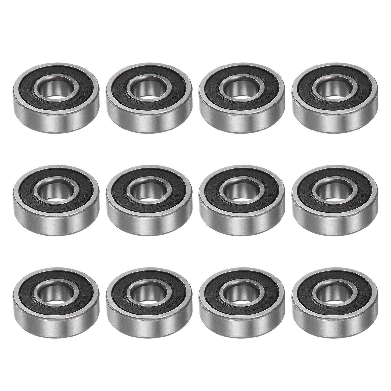 12pcs 609-2RS Deep Ball Bearings 9mm Hole 24mm OD 7mm Thick