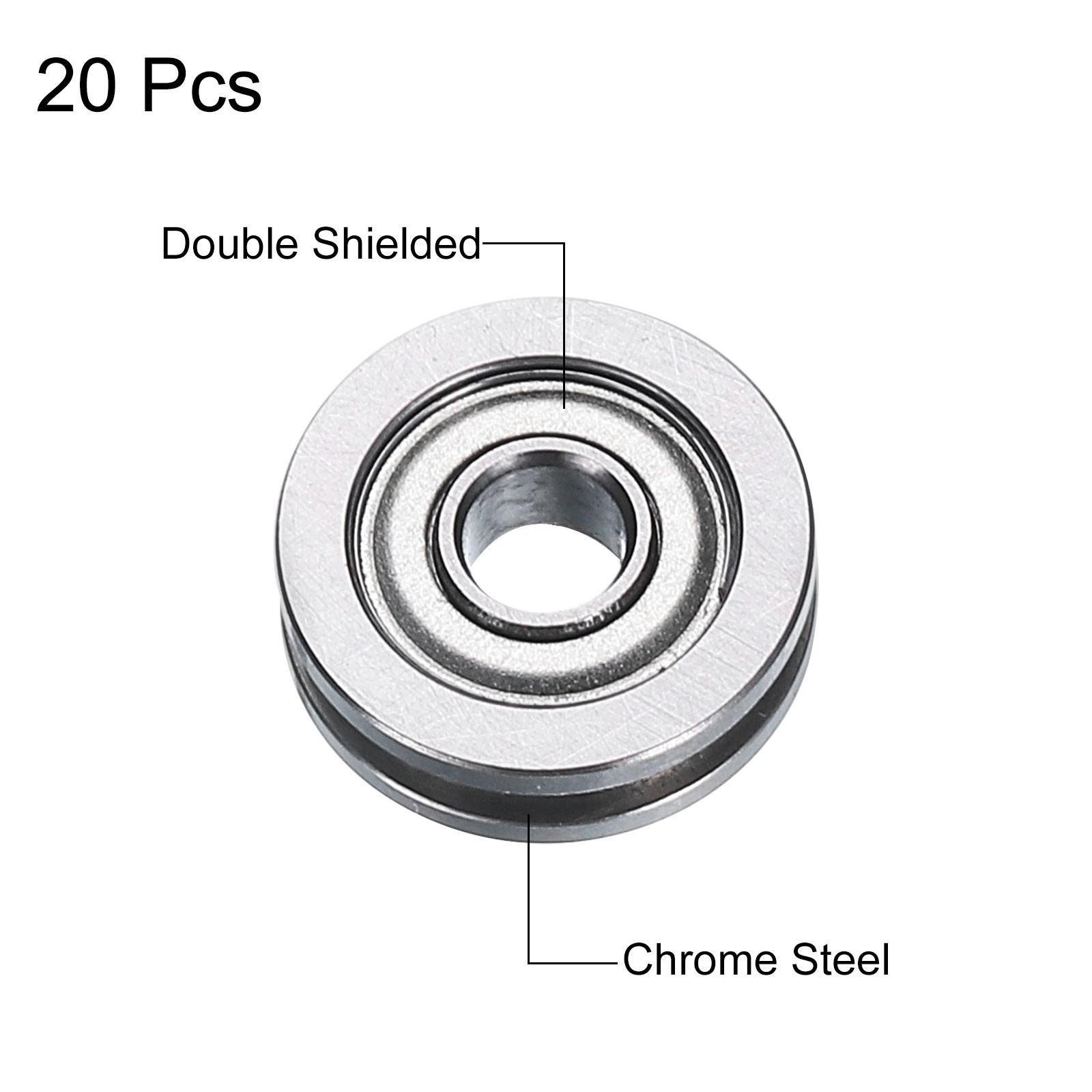 20pcs TU0310 U Groove Track Guide Bearing 3x10x3mm U Groove Roller Wheel