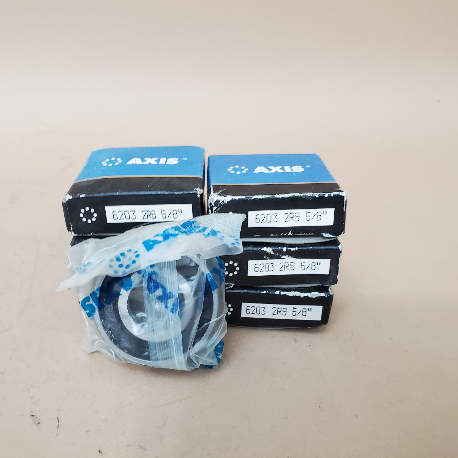 Lot of 6 New Axis 6203 2RS 5/8″ Ball Bearings