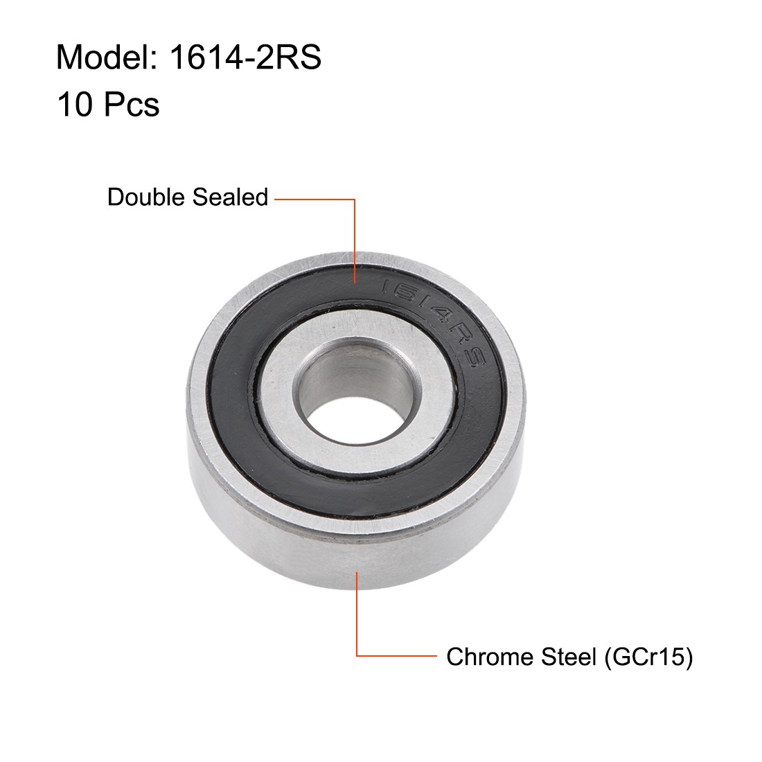10PCS 1614-2RS Deep Groove Ball Bearing Sealed Z2 Lever 3/8″x1-1/8″x3/8″