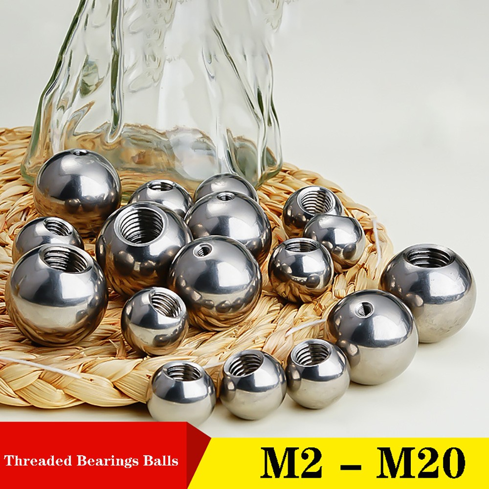 M2-M20 Stainless Steel Balls With Female Threaded Hole Ball Knob Nuts Ø2mm-60mm