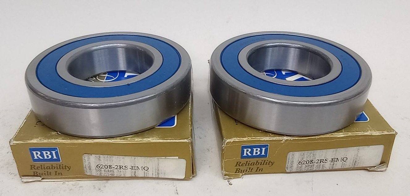 RBI 6208-2RS-EMQ Ball Bearing Deep Groove 40X80X18mm Double Sealed (Pack of 2)