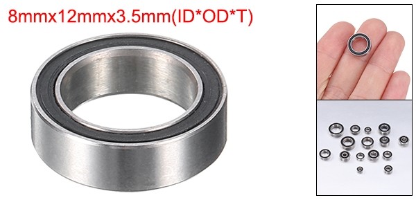 SMR128-2RS Miniature Hybrid Ceramic Bearing 8x12x3.5mm Double Sealed,Black