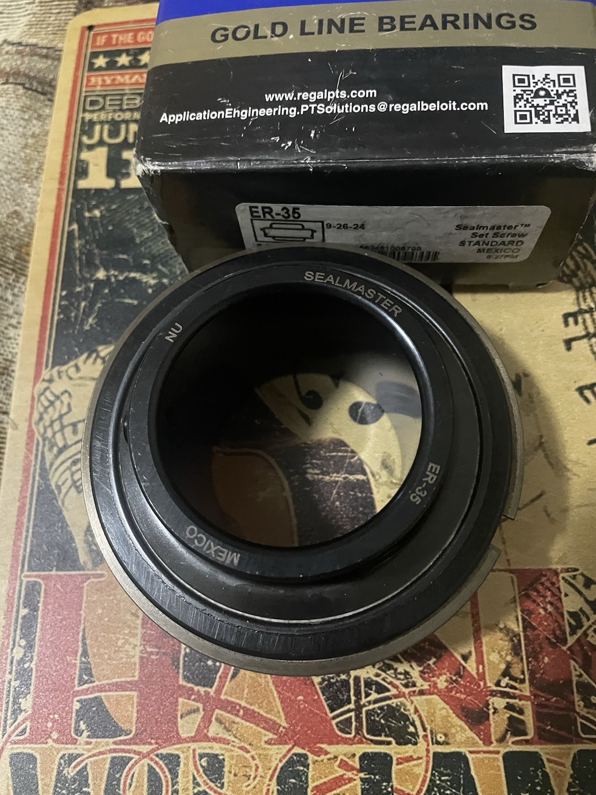 SealMaster ER-35 Ball Insert 2 3/16” 70101 NEW Gold Line Bearing