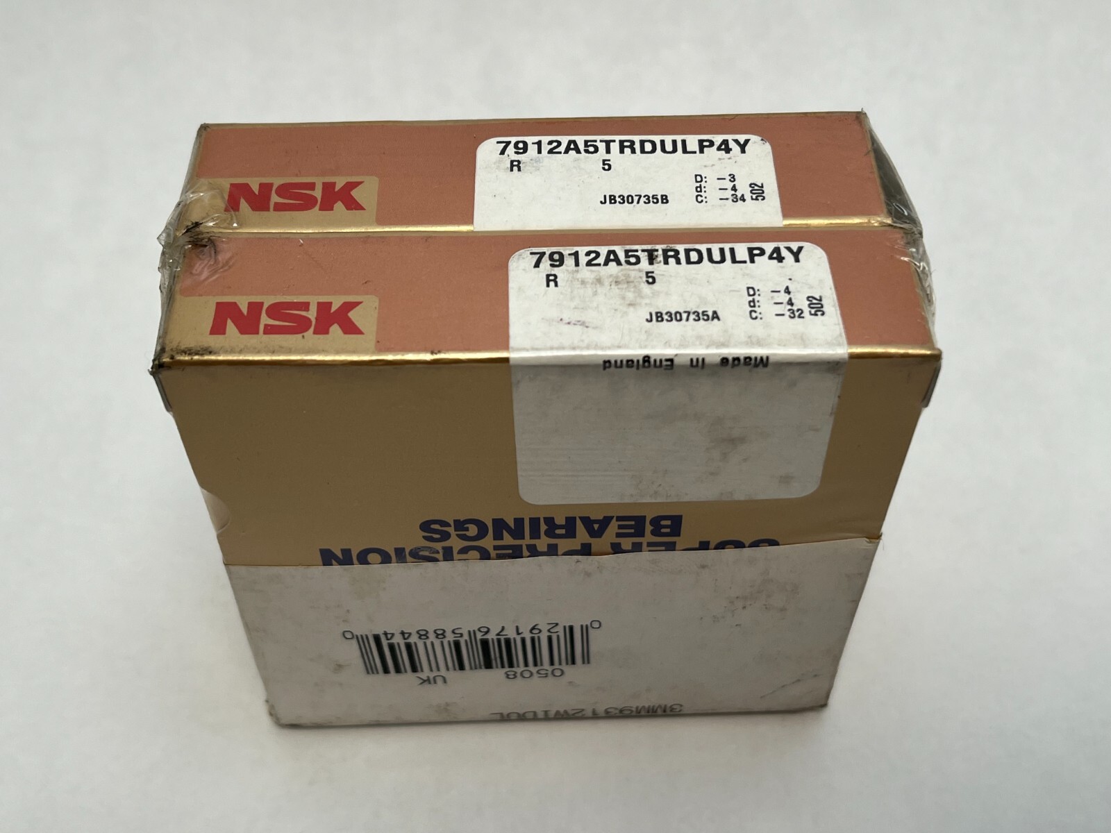 NSK 7912A5TRDULP4Y Bearing 60x85x13 mm 71912 7912-A5-TR-DUL-P4Y England 2 Pcs