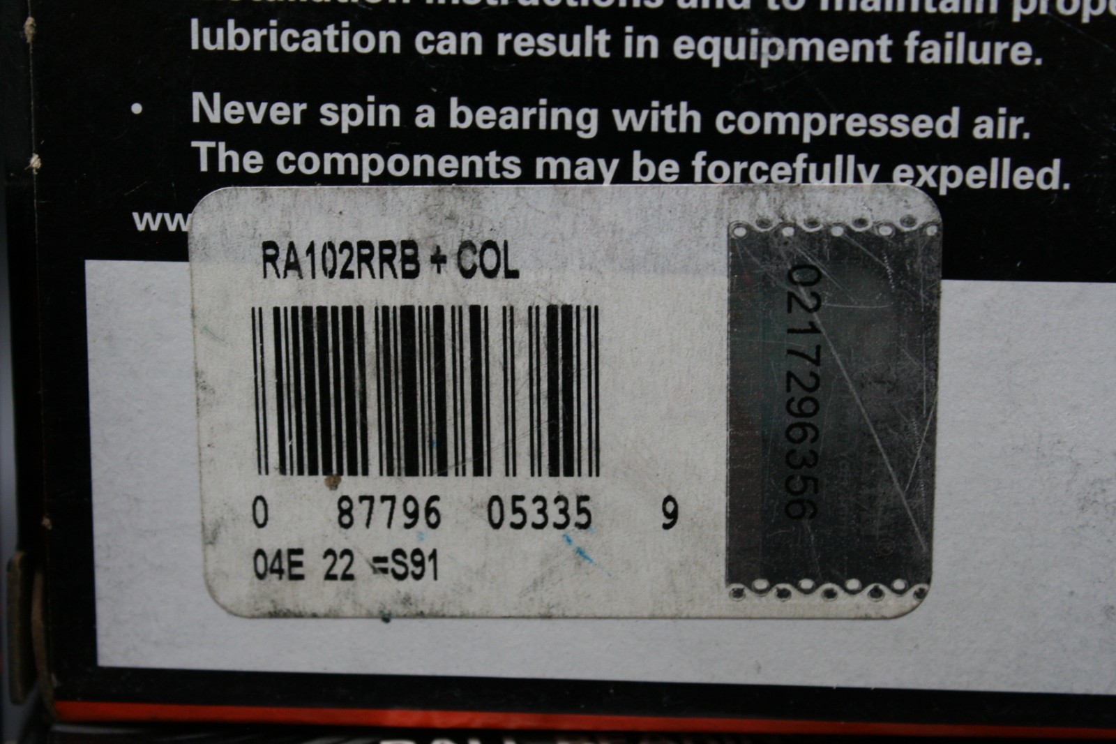 One (1) Timken Fafnir RA102RRB + COL Eccentric Locking Collar Ball Bearing USA