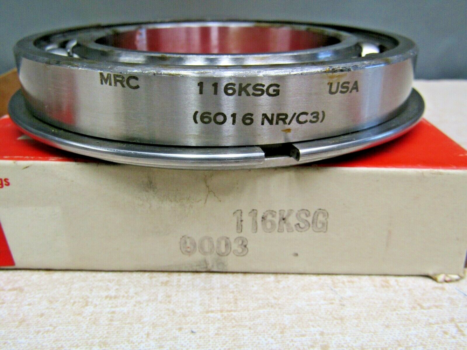 MRC 116KSG, 6016NR 80mm X 125mm X 22mm Snap Ring Bearing
