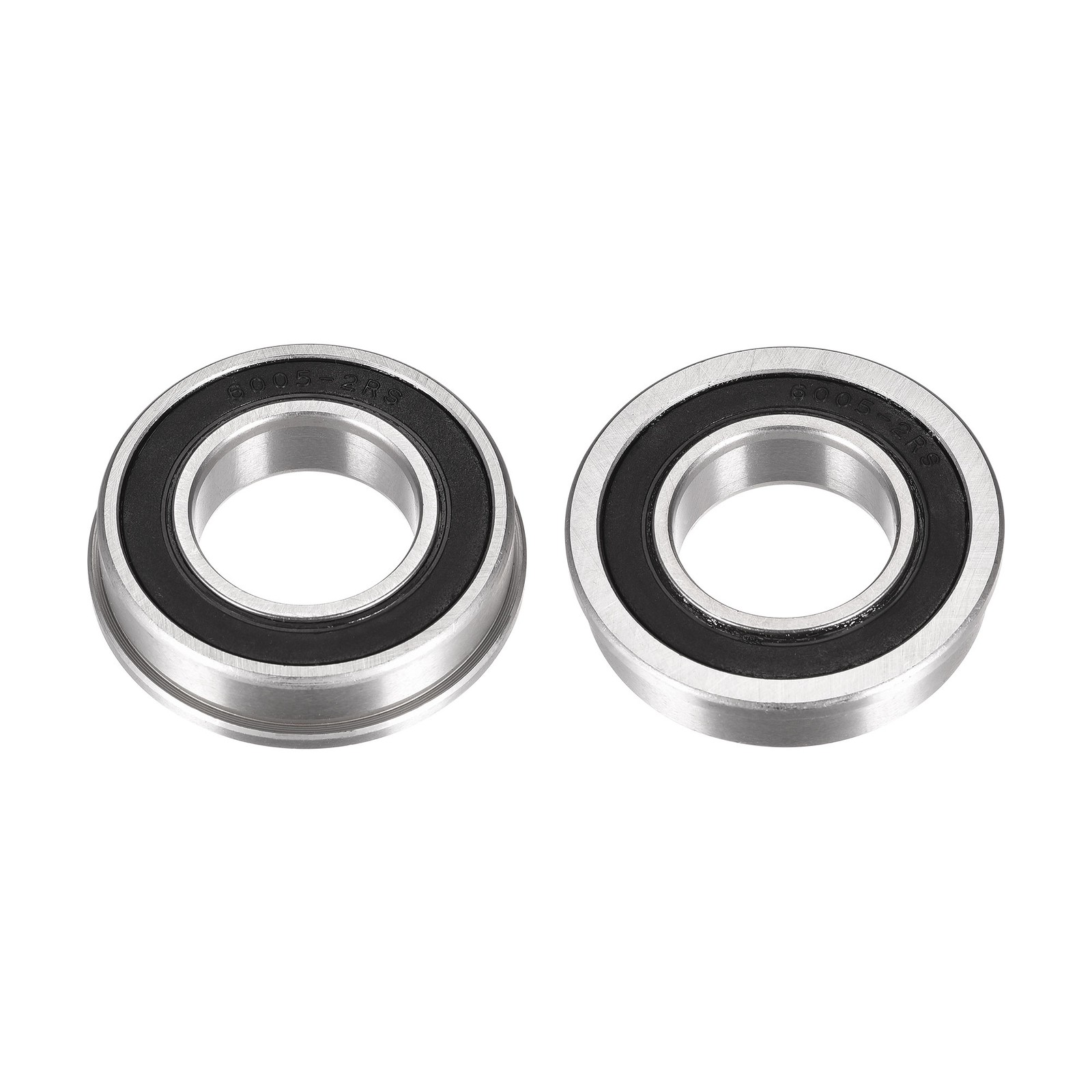 F6005-2RS Flange Ball Bearing 25x47x12mm Double Sealed Chrome Steel, 4pcs