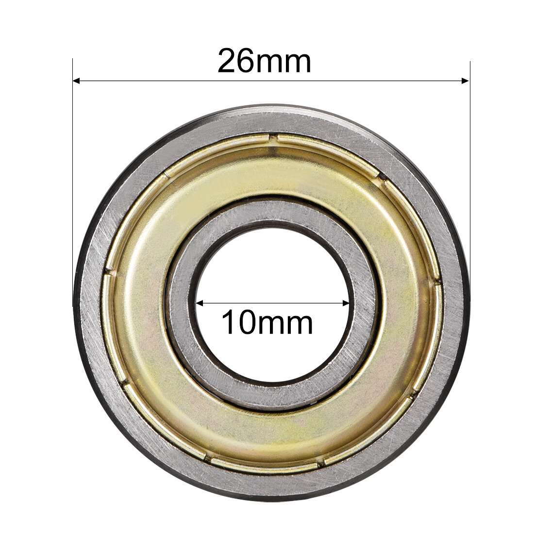 10Pcs 6000ZZ Ball Bearings Double Shield 10mm ID 26mm OD 8mm Thick Carbon Steel