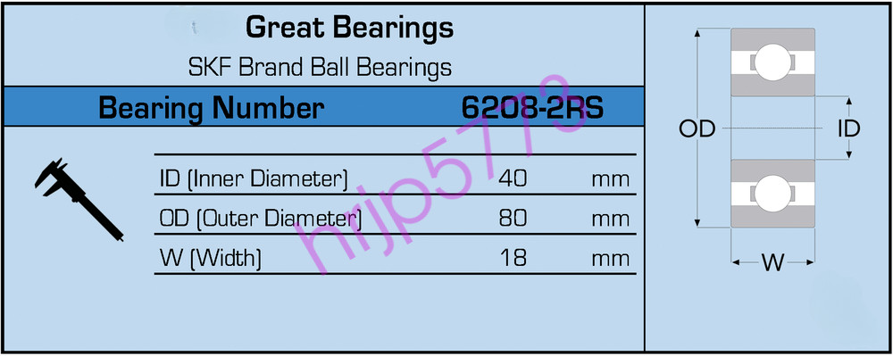 2pcs 6208-2RS C3 SKF Brand Rubber Seal Ball Bearing 40x80x18 6208 2RS C3 NEW