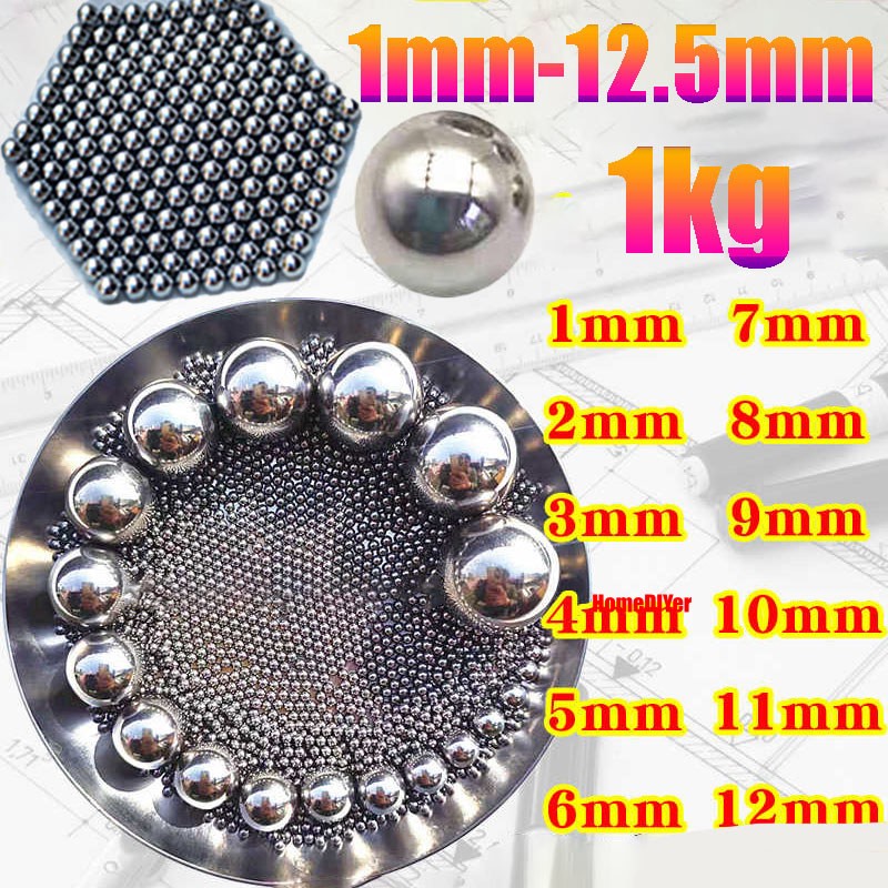 1kg High-Precision Carbon/Bearing Steel Balls Solid Metal Ball Diameter 1-12.5mm