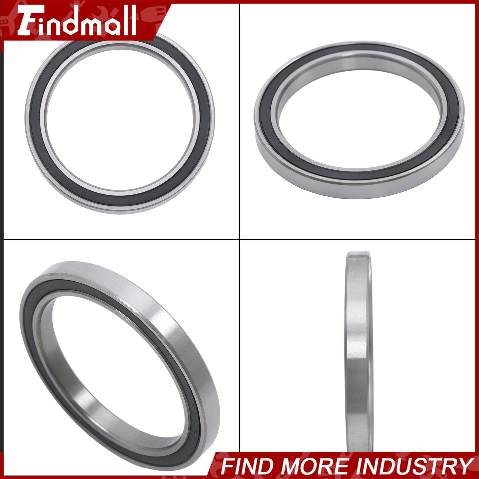 Findmall 10pcs 6810-2RS Ball Bearings 50x65x7mm Double Sealed Pre-Lubricated