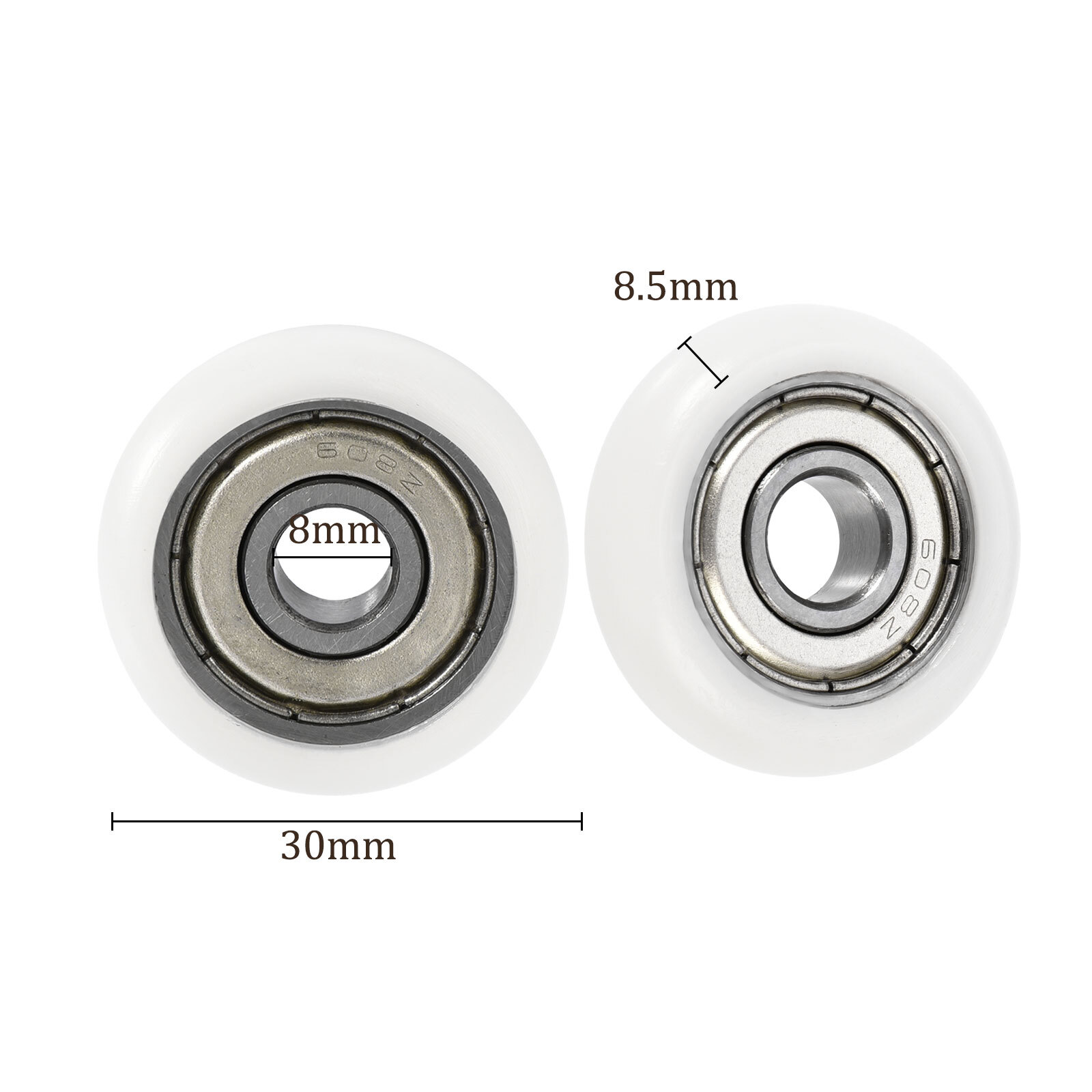 4pcs Deep Groove Ball Bearing Chrome Steel Bearings 8mm x 30mm x 8.5mm
