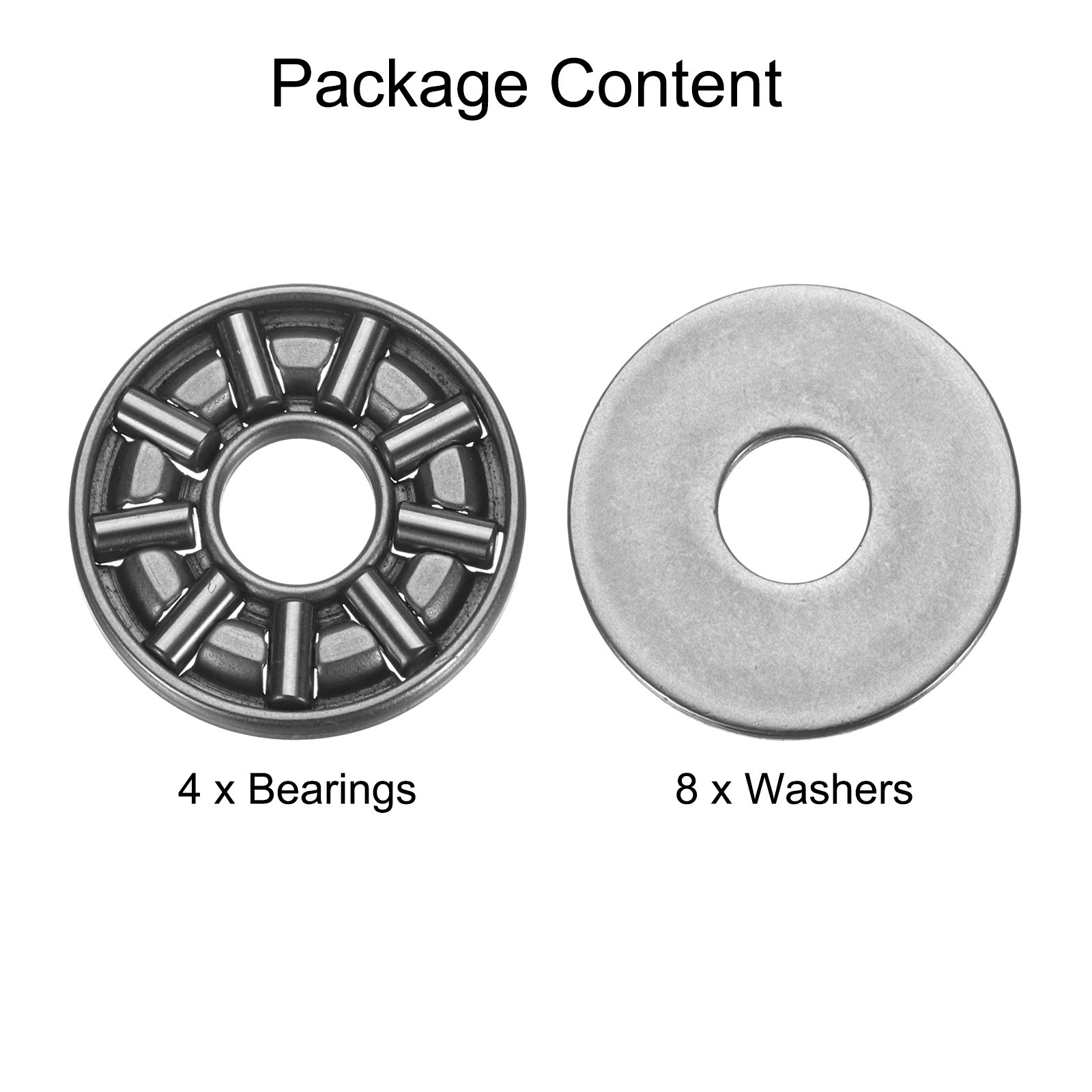 4 Sets AXK0619+2AS Thrust Needle Roller Bearings 6x19x4mm, P5 (ABEC 5)