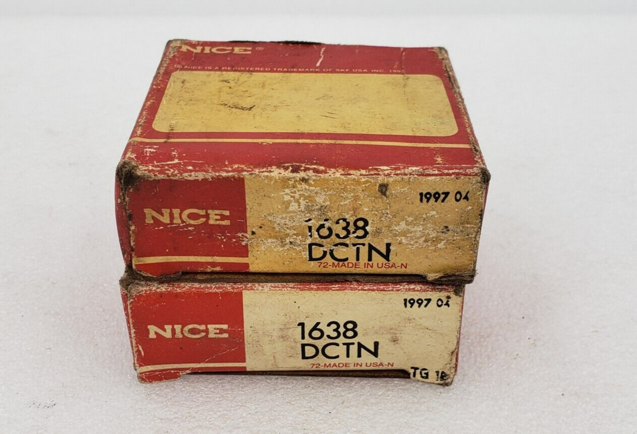 Nice (RBC Bearings) 1638DCTNTG18 Radial Deep Groove Ball Bearing Lot Of 2