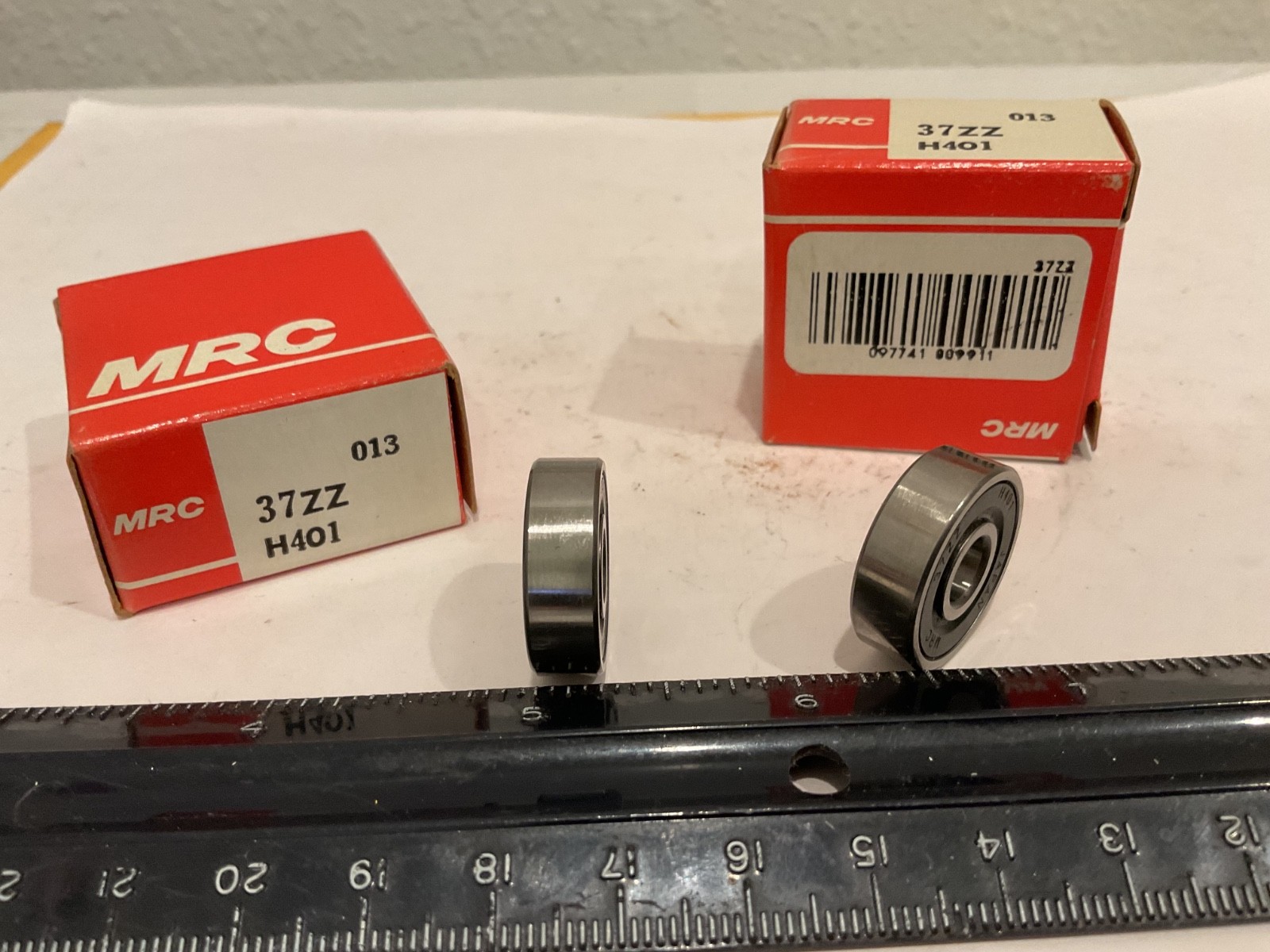 New Qty (2) MRC 37ZZ Deep Groove Bearing, 7mm ID, 22mm OD, 7mm Width