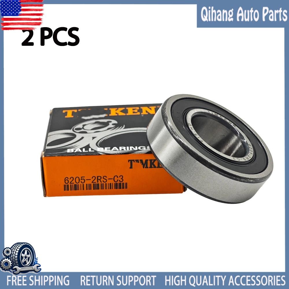 2 PACK Double Rubber Seal Bearings 6205RS For TIMKEN 6205-2RS C3 25X52X15MM