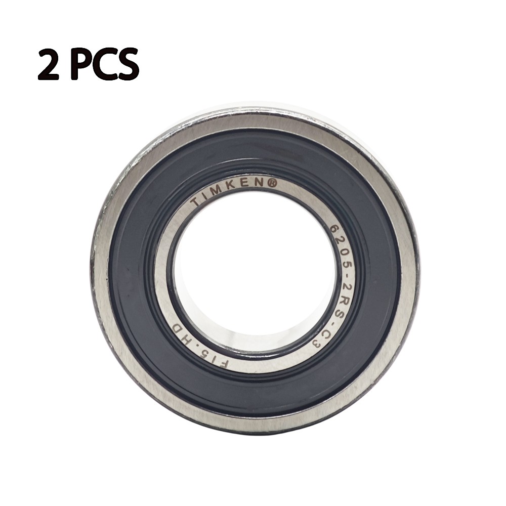 2 PACK Double Rubber Seal Bearings 6205RS Fit For TIMKEN 6205-2RS C3 25X52X15MM