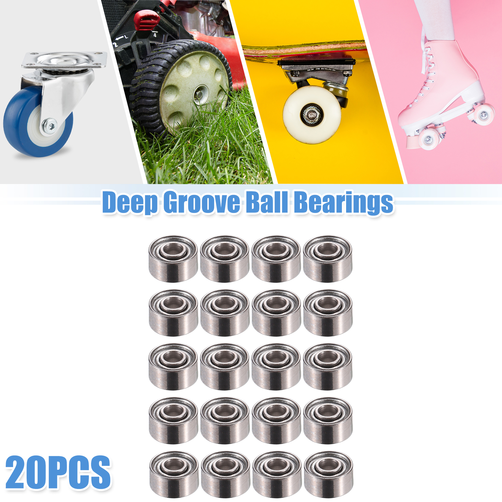 20 Pcs 681XZZ 1.5x4x2mm Double Metal Shield Car Deep Groove Ball Bearings