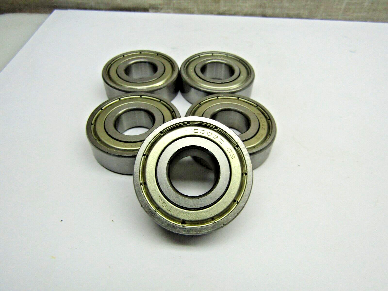 (Lot of 5) TOL 6203-ZZ C3 17mm X 40mm X 12mm Metal Shielded Bearing